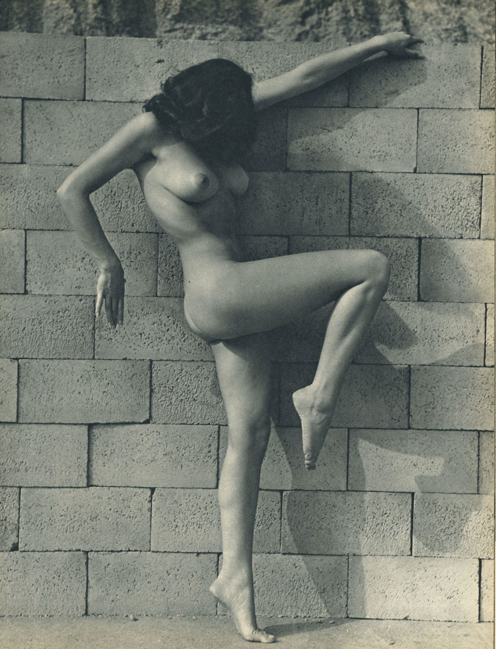 Nude by Andre de Dienes. C1956: Nude by Andre de Dienes. C1950. American-Hungarian photographer famous for nude photography and photographs of a young Marilyn Monroe. Photogravure from The Nude. 10.75 x 8.25 in.