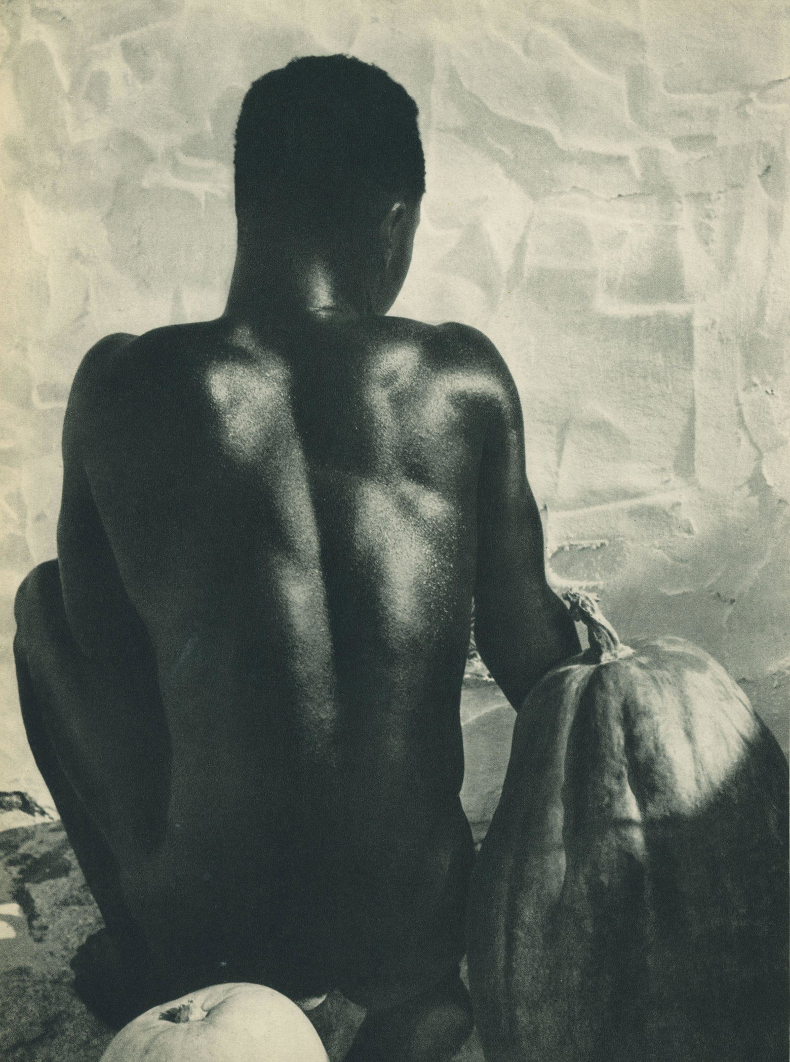 Male Nude by Herbert List. C1954: Male Nude by Herbert List. C1954. 10.75 x 8 in. Rev: Nude by John Adriaan. 8.375 x 9.75 in.
