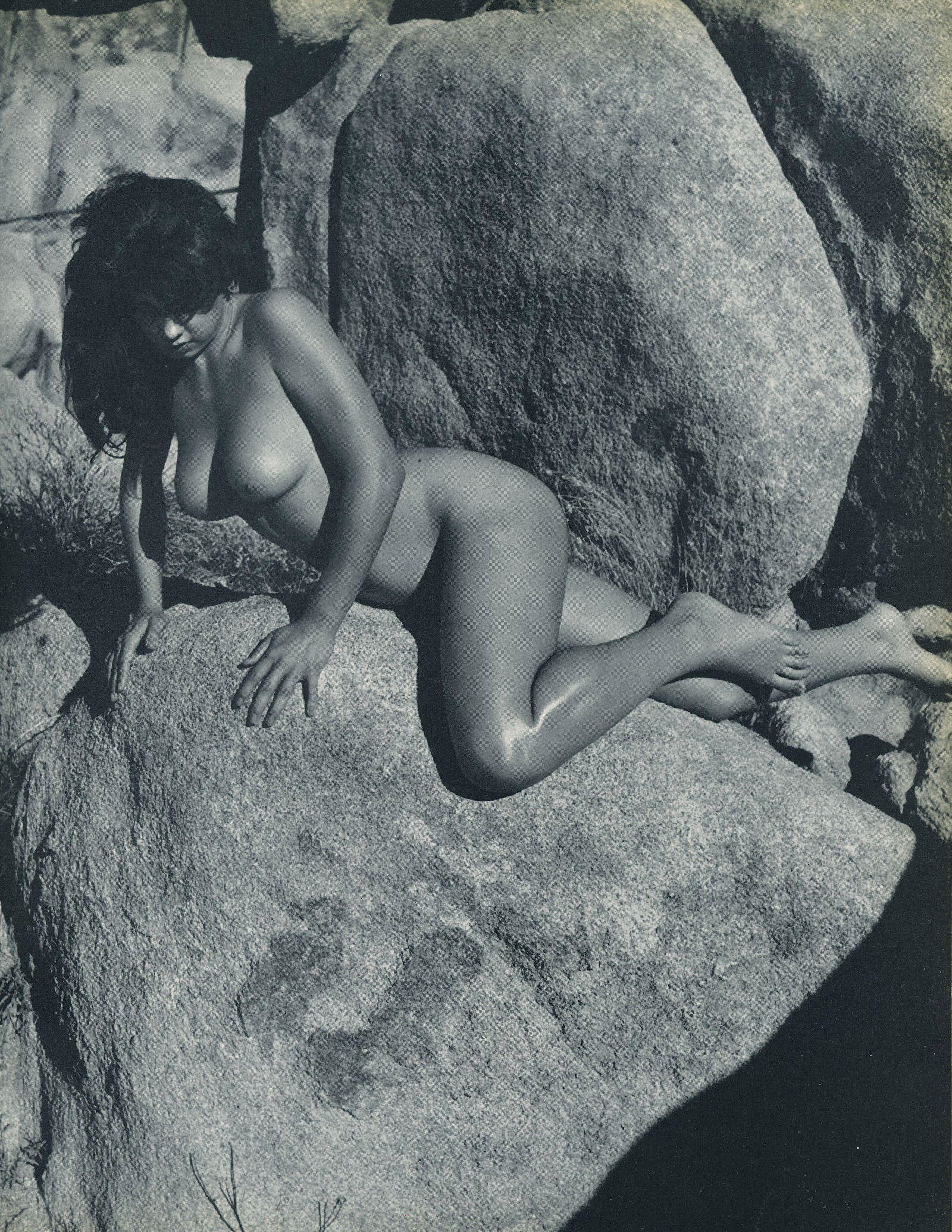 Nude by Andre de Dienes. C1962: Nude by Andre de Dienes. C1958. American-Hungarian photographer famous for nude photography and photographs of a young Marilyn Monroe. From Best Nudes. 10.9 x 8.75 in. Rev: 10.9 x 8.75 in.