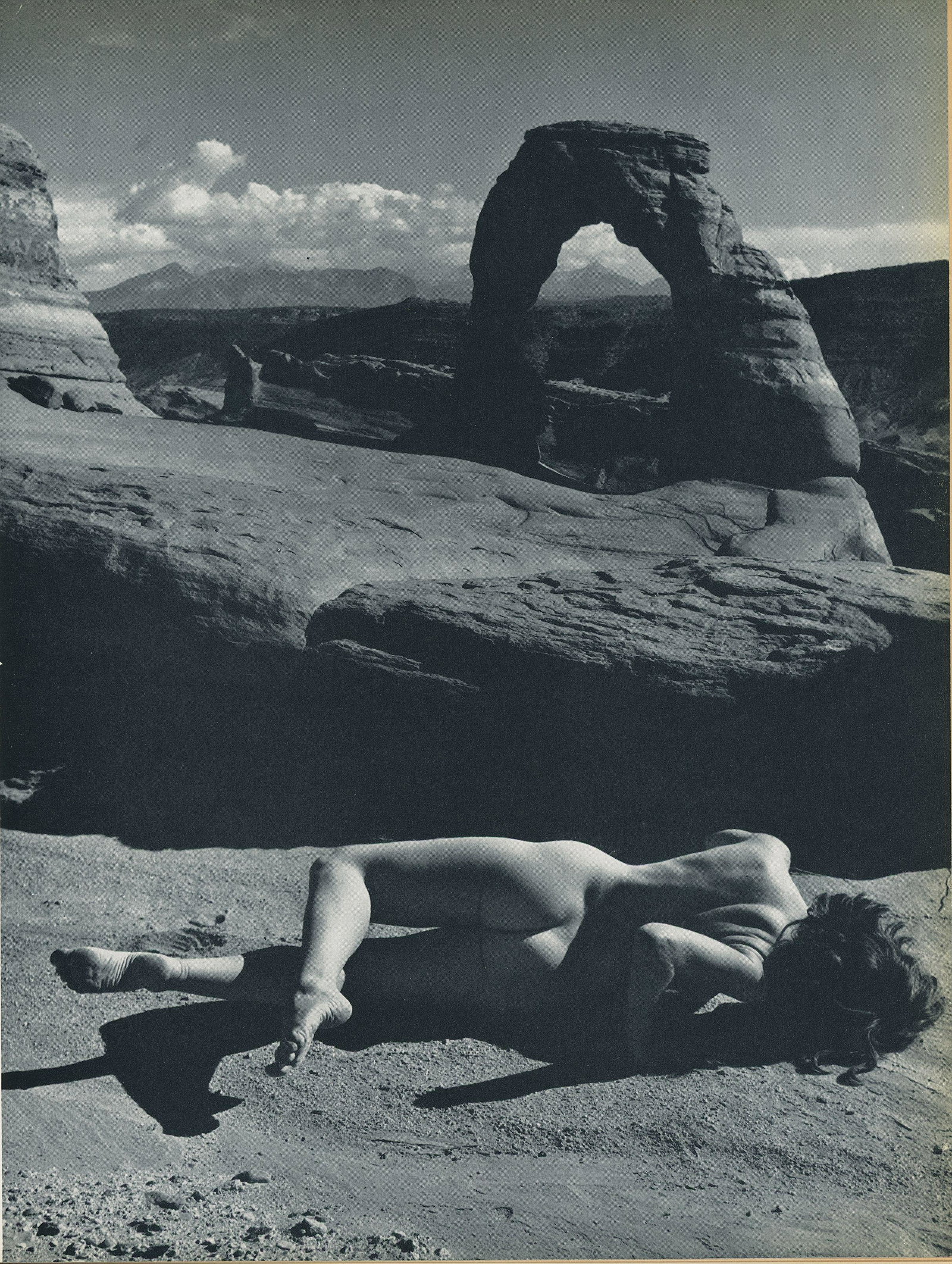 Nude by Andre de Dienes. C1962: Nude by Andre de Dienes. C1958. American-Hungarian photographer famous for nude photography and photographs of a young Marilyn Monroe. From Best Nudes. 10.9 x 8.25 in. Rev: 10.9 x 8.75 in.