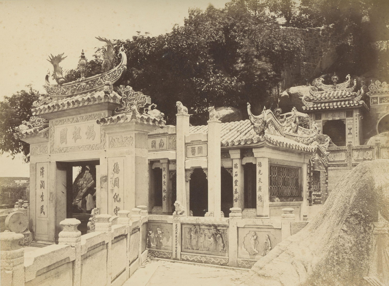 CHINA.  Entrance to Temple, Hong Kong, c1865 (1 of 1)