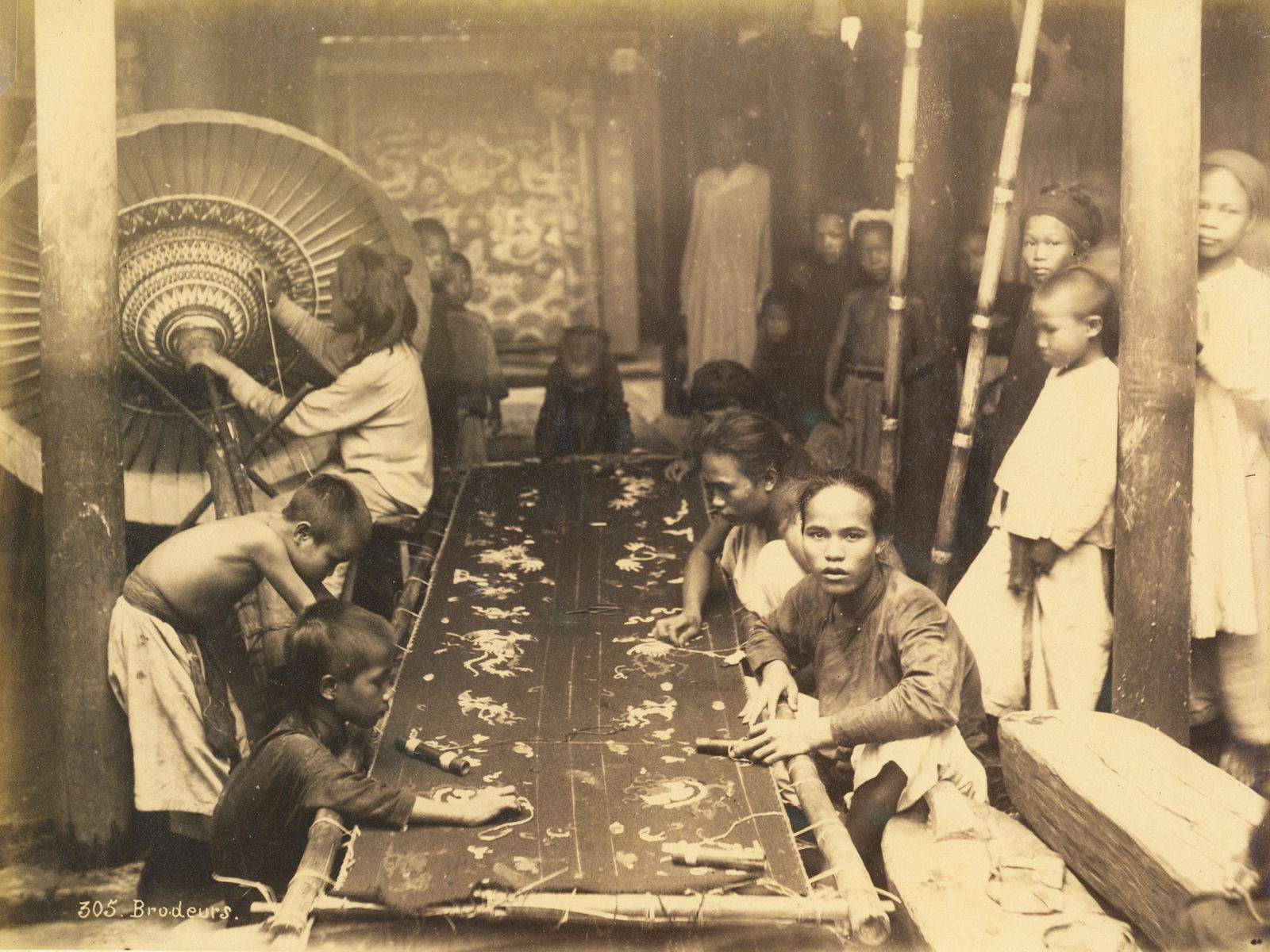 ANNAN. Annanite Embroiderers, Bac Minh, Tonkin. C1880 (1 of 1)
