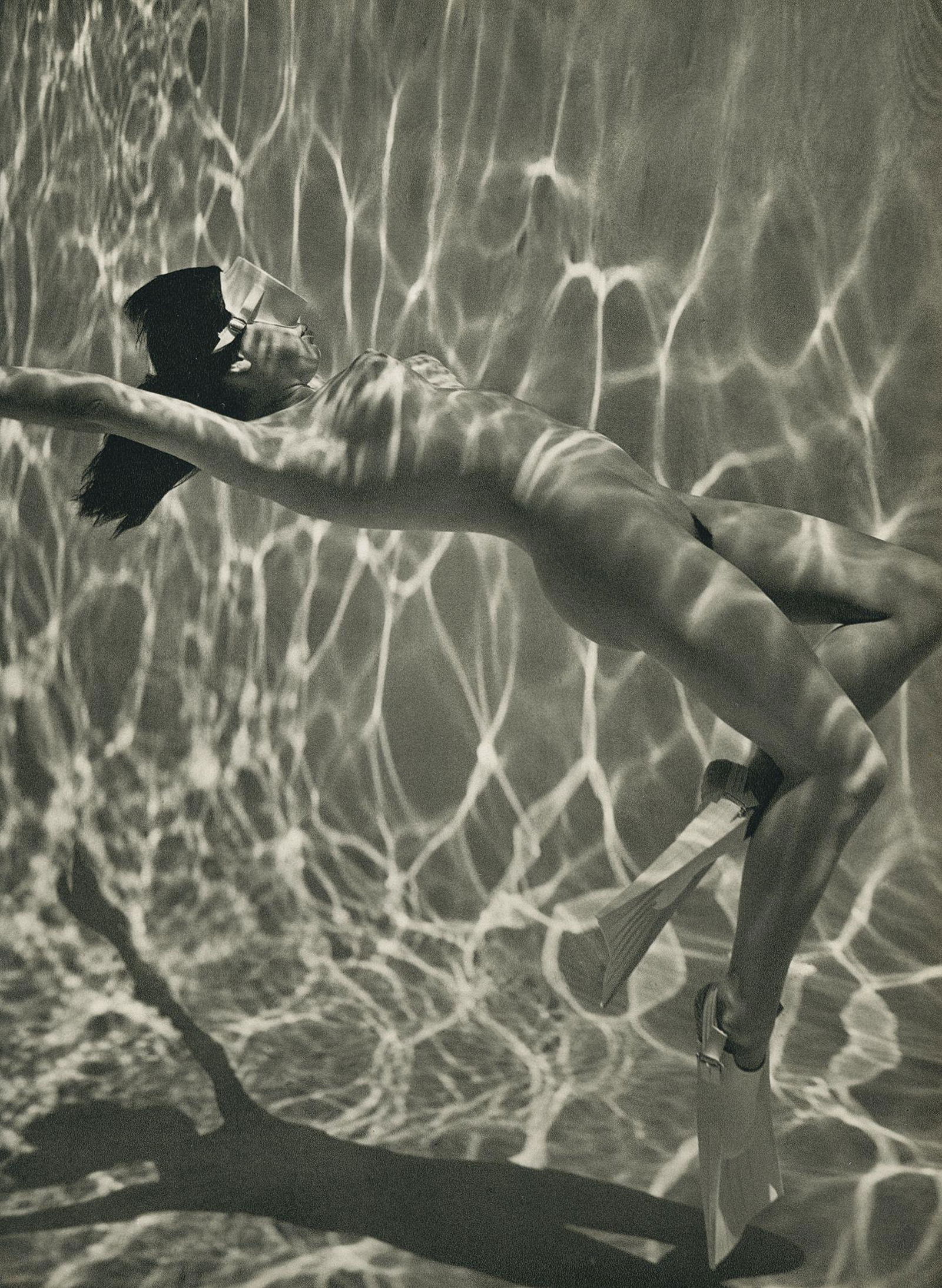 Nude by Andre de Dienes. C1965: Nude by Andre de Dienes. C1965. American-Hungarian photographer famous for nude photography and photographs of a young Marilyn Monroe. 10.625 x 7.875 in. Rev: 10.625 x 7.875 in.