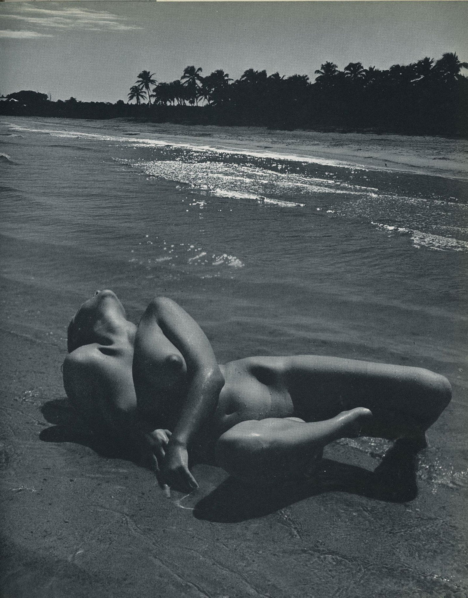 Nude by Andre de Dienes. C1962: Nude by Andre de Dienes. C1962. American-Hungarian photographer famous for nude photography and photographs of a young Marilyn Monroe. 10.825 x 8.75 in. Rev: 10.825 x 8.75 in.