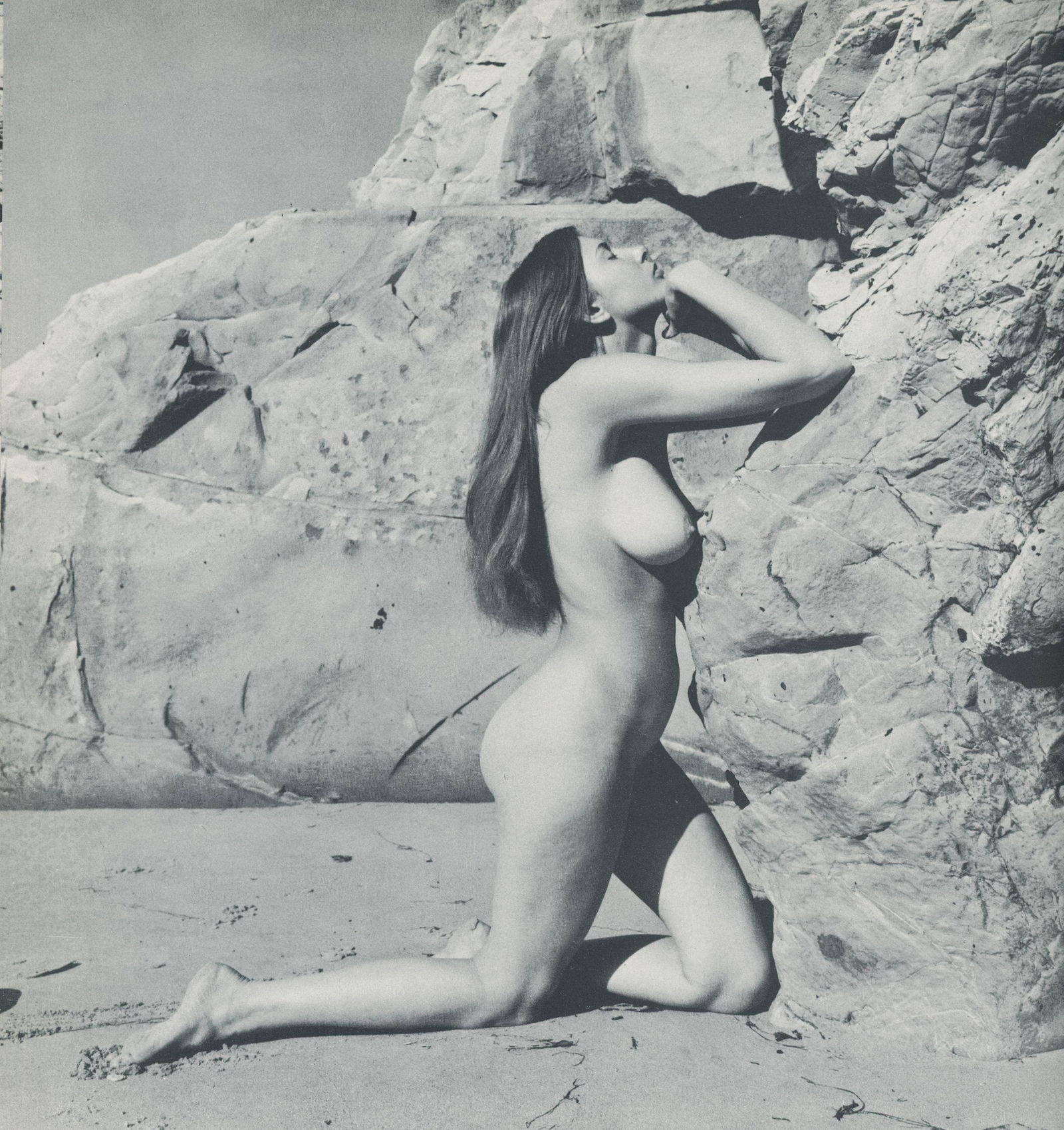 Nude by Andre de Dienes. C1966: Nude by Andre de Dienes. C1966. American-Hungarian photographer famous for nude photography and photographs of a young Marilyn Monroe. 9 x 8.5 in. Rev: 8.75 x 8.5 in.