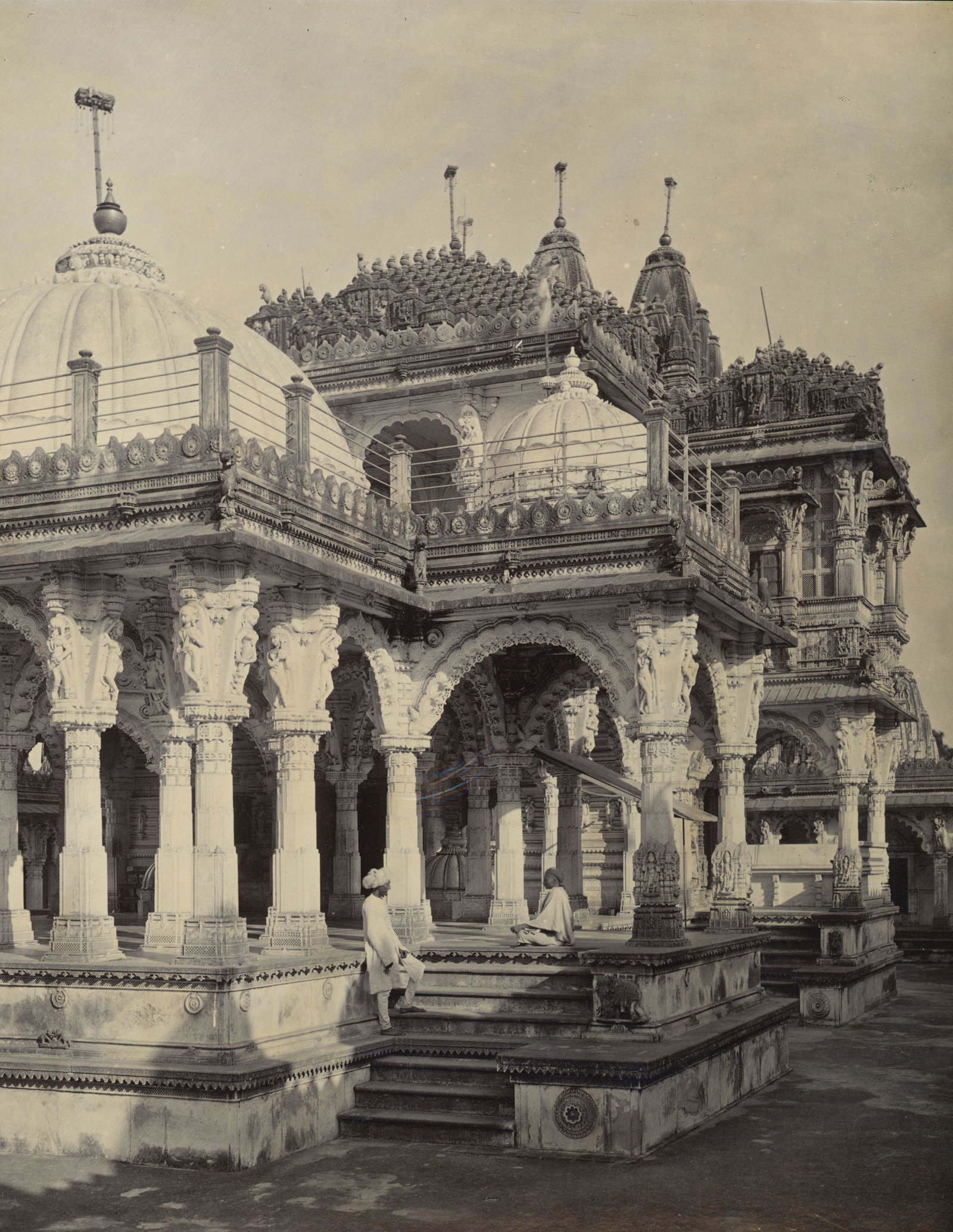 INDIA. Ahmedabad Jain Temple. C1875.: Ahmedabad Jain Temple. C1875. Very good contrast and tonality. Photographer: Colin Murray for Bourne and Shepherd. #2235. 11 x 9.125 in. 28 x 23 cm Photograph larger than scan.