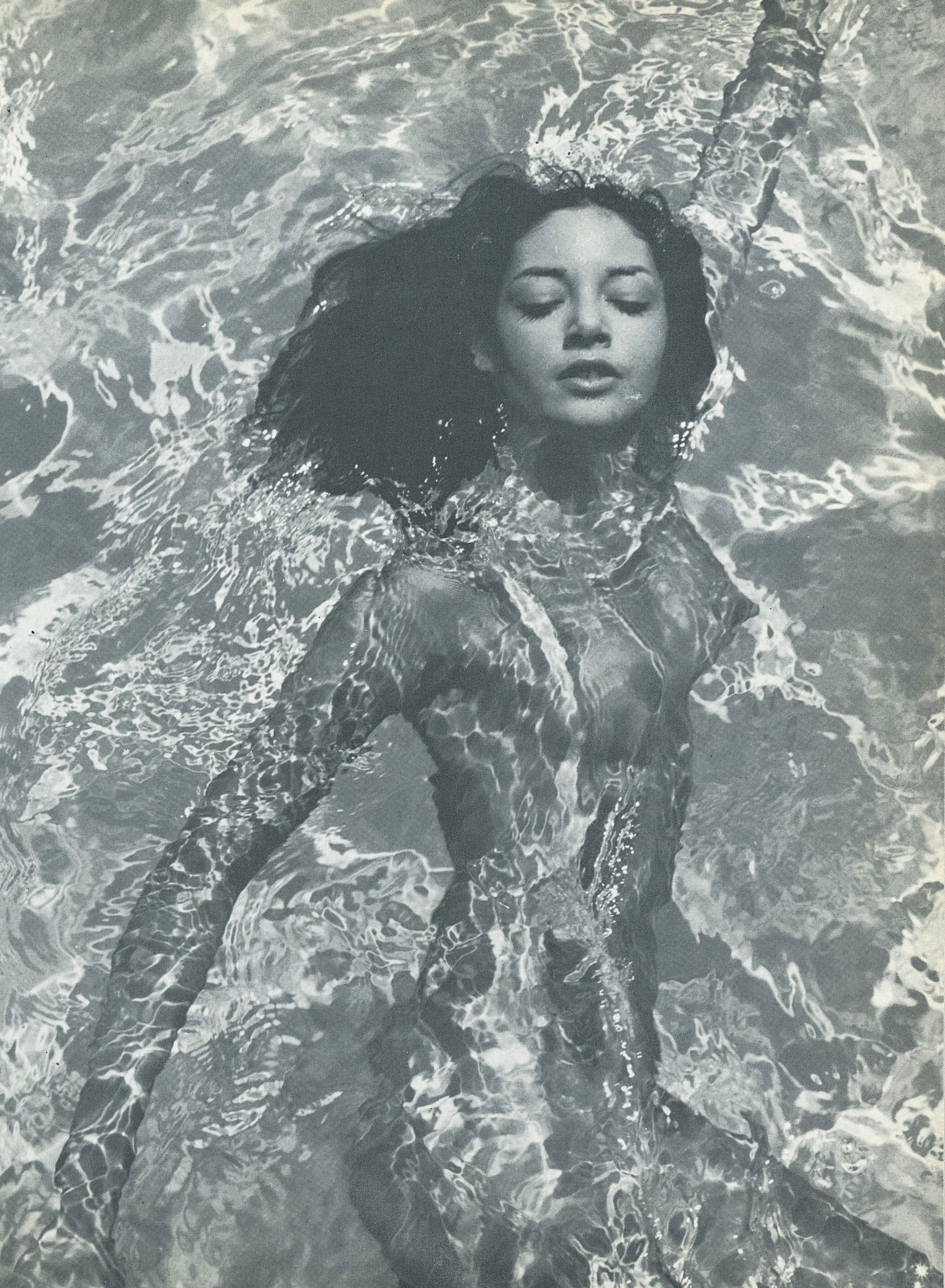 Nude by Andre de Dienes. C1973: Nude by Andre de Dienes. C1973. American-Hungarian photographer famous for nude photography and photographs of a young Marilyn Monroe. 9.5 x 6.875 in. Rev: 9.5 x 6.875 in.