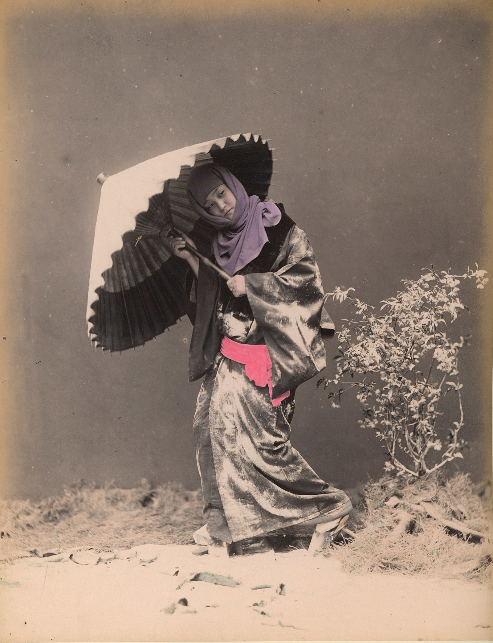JAPAN. Snow Scene. c1870 (1 of 1)