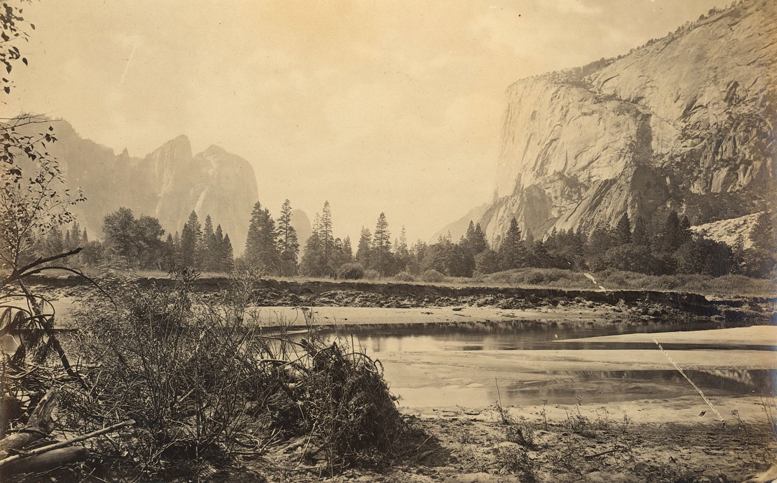 U.S.A. Cathedral Spires & El Capitan, Yosemite, California. C1875 (1 of 1)