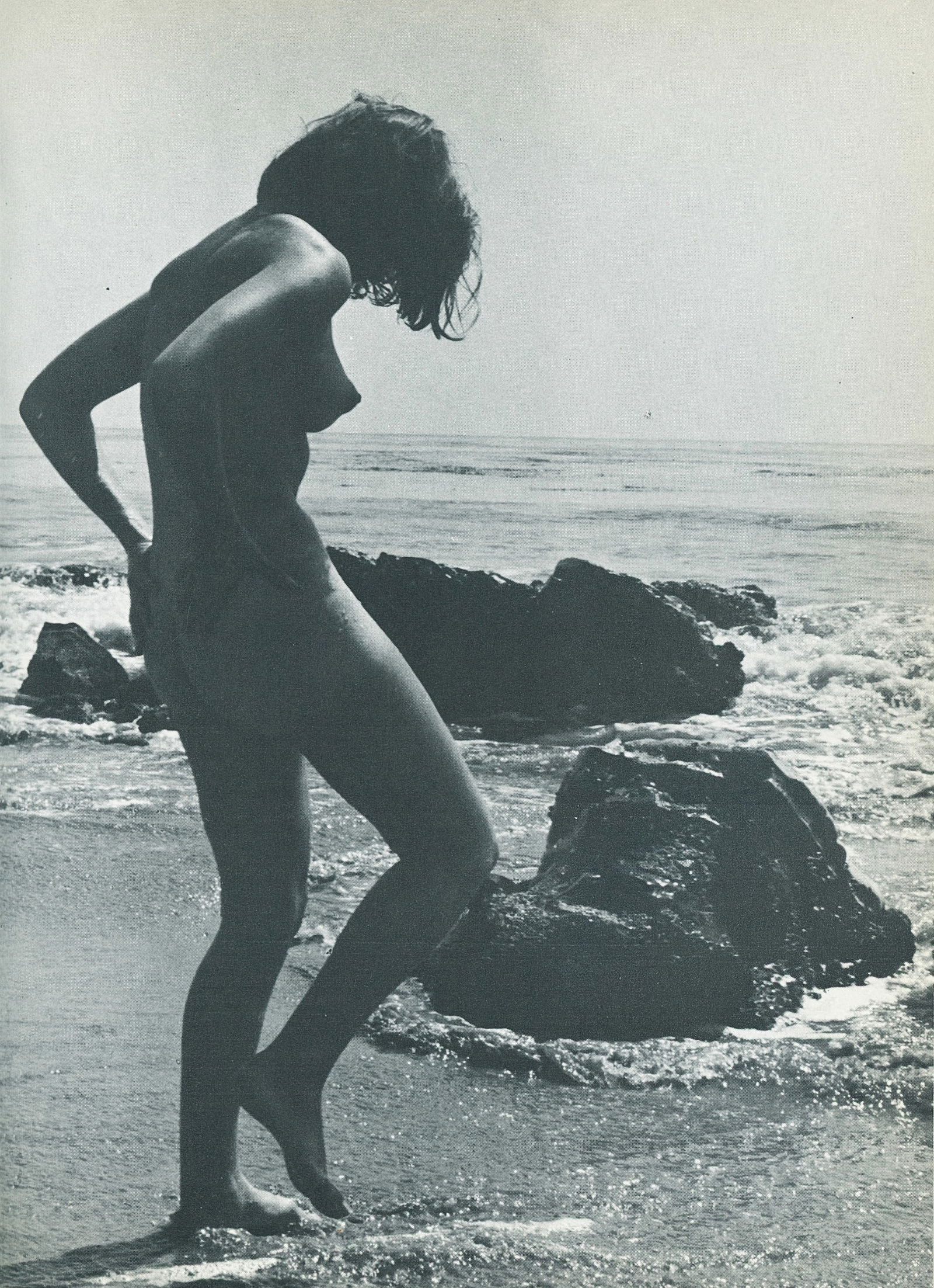 Nude by Andre de Dienes. C1973: Nude by Andre de Dienes. C1973. American-Hungarian photographer famous for nude photography and photographs of a young Marilyn Monroe. 9.5 x 6.875 in. Rev: 9.5 x 6.875 in.