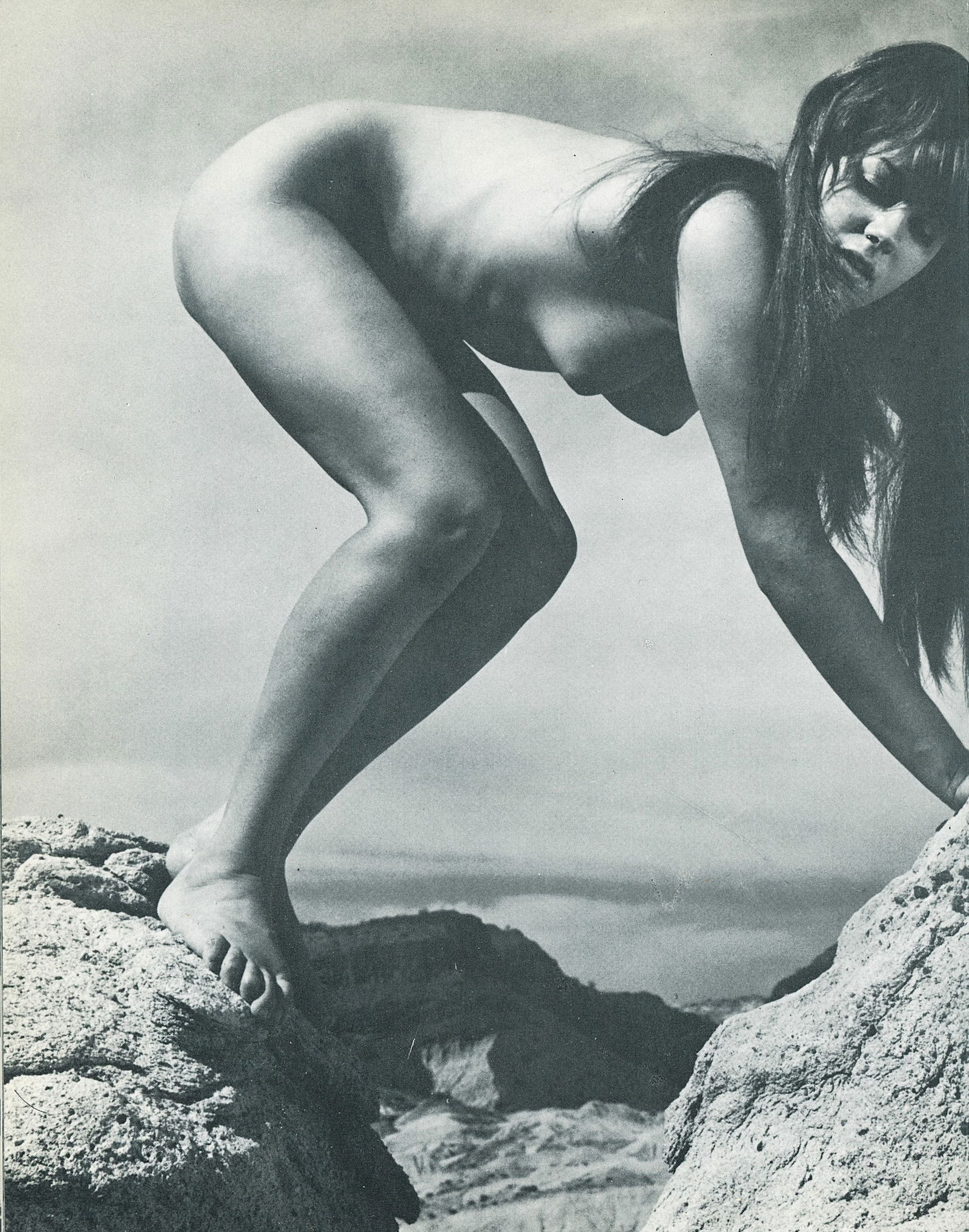 Nude by Andre de Dienes. C1973: Nude by Andre de Dienes. C1973. American-Hungarian photographer famous for nude photography and photographs of a young Marilyn Monroe. 9 x 6.875 in. Rev: 9 x 6.875 in.