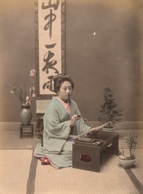 Painting a Fan, Japan, c1880