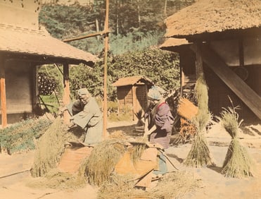 Threshing Rice, c1880