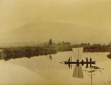 Mammoth Plate Fujiyama from Numagawa River, Japan. c1875