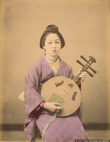 Girl playing a Gekin. C1875
