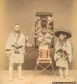 Pilgrims and their Bell Tower, Nikko. C1880
