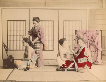Geisha being groomed. C1880