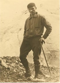 GLACIERS. Climber at Glacier des Bossons, Chamonix. France. C1931