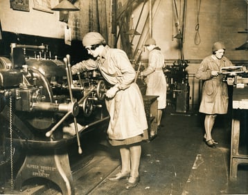 INDUSTRIAL. Female operator of capstan lathe. C1931