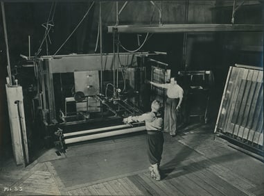 INDUSTRIAL. Manufacture of sheet glass, Pilkington Bros. c1950