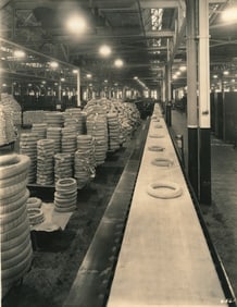 INDUSTRIAL. Thousands of Goodyear Tires. C1915