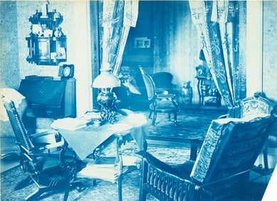 INTERIORS. Cyanotype of a Victorian Home. c1900