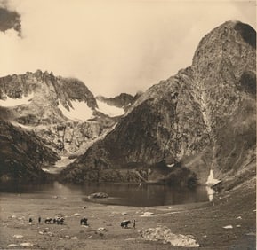 KASHMIR. Lake Krishensar, 12,600 ft. elevation, Kashmir. July 1937