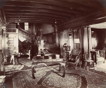 U.S.A. Two Interior Views of Pasandena Mansion. C1900