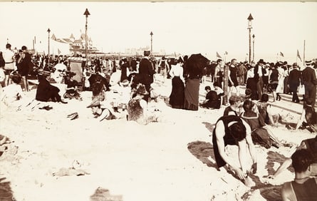 U.S.A. View of the Beach at Coney Island, c1895