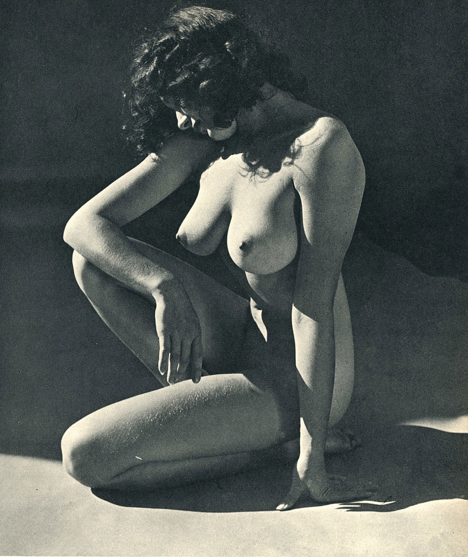 Nude by Andre de Dienes. C1956: Nude by Andre de Dienes. (1913 - 1985). American-Hungarian photographer famous for nude photography and photographs of a young Marilyn Monroe. 7 x 5.875 in.