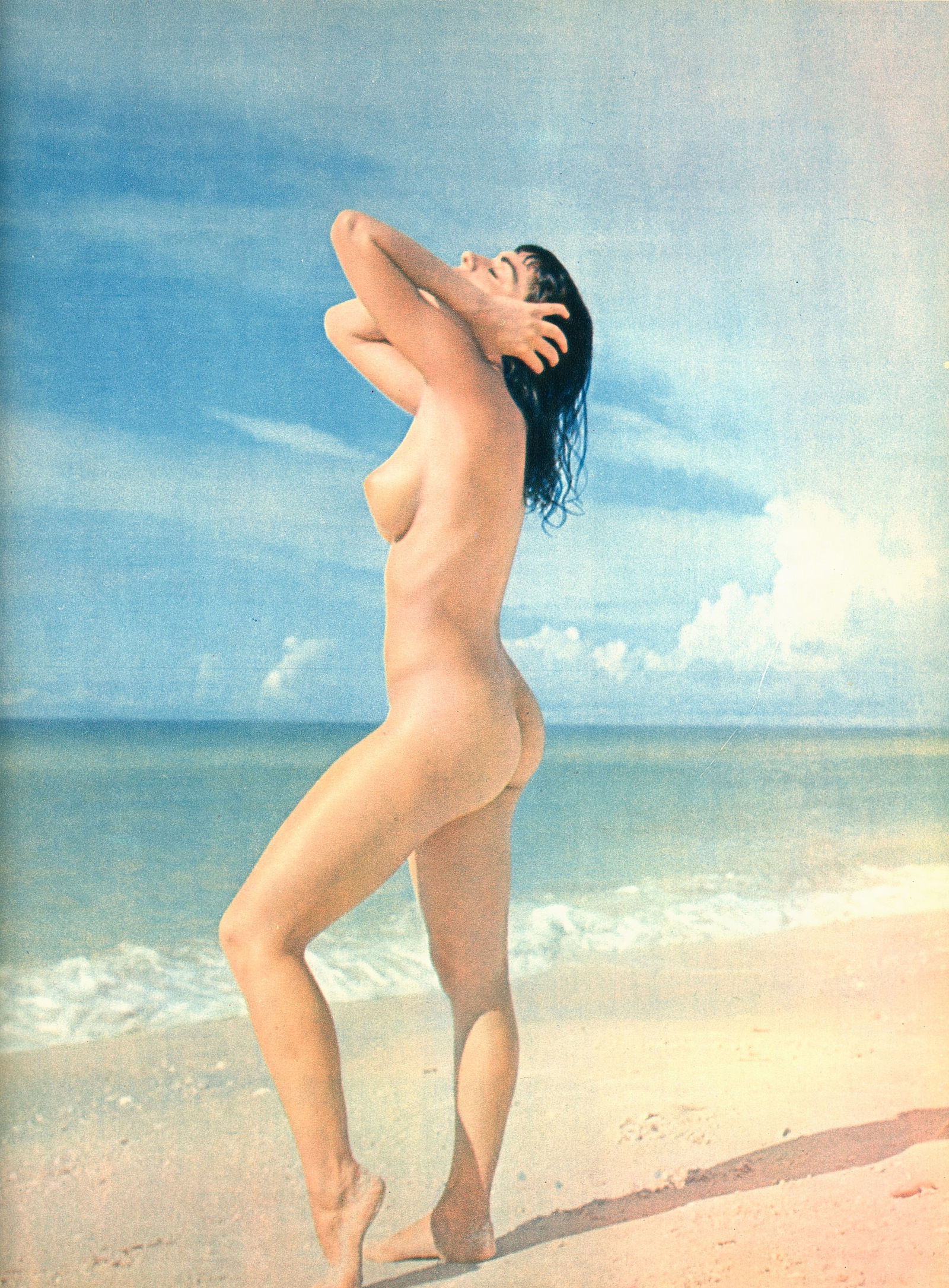Nude by Andre de Dienes. C1950: Nude by Andre de Dienes. (1913 - 1985). American-Hungarian photographer famous for nude photography and photographs of a young Marilyn Monroe. 10.625 x 8.75 in.