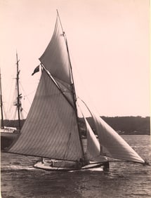 AUSTRALIA. Racing Yacht in Sydney Harbor. C1875