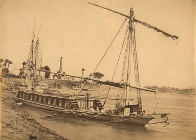 EGYPT. A Dahabiya on thr Nile. C1890