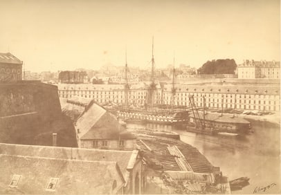 FRANCE. Ships in the Port of Brest, France. C1859