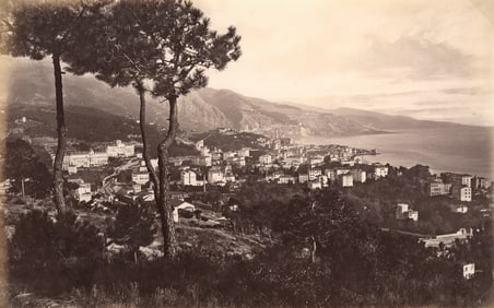 FRANCE. Panorama of Menton. C1880