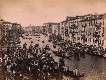ITALY. A Festival on the Grand Canal. C1890