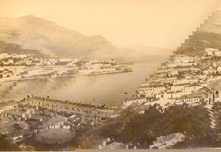 MONACO. Panorama of Monte Carlo. C1880: Panorama of Monte Carlo. C1880. Good contrast and tonality. Photographer unidentified. 7.75 x 11.75 in.