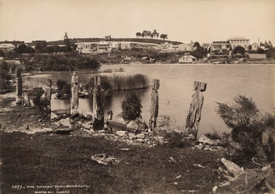 NEW ZEALAND. The Sunken Pah, Ohinemutu, New Zealand. C1880