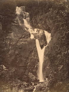 SIAM. Mae Puai Waterfall, Mae Wang, Chiang Mai. C1880: Mae Puai Waterfall, Mae Wang, Chiang Mai. C1880. Very good contrast and tonality. Unidentified photographer. 11.25 x 8.75 in