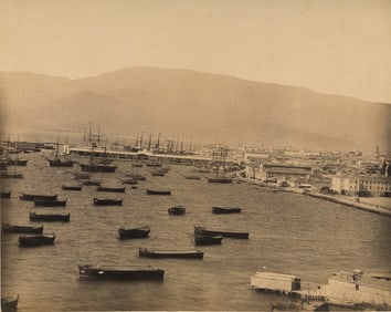 TURKEY. View of the Port, the Customs House and the Quays, Smyrna, Turkey. c1870. (Izmir)