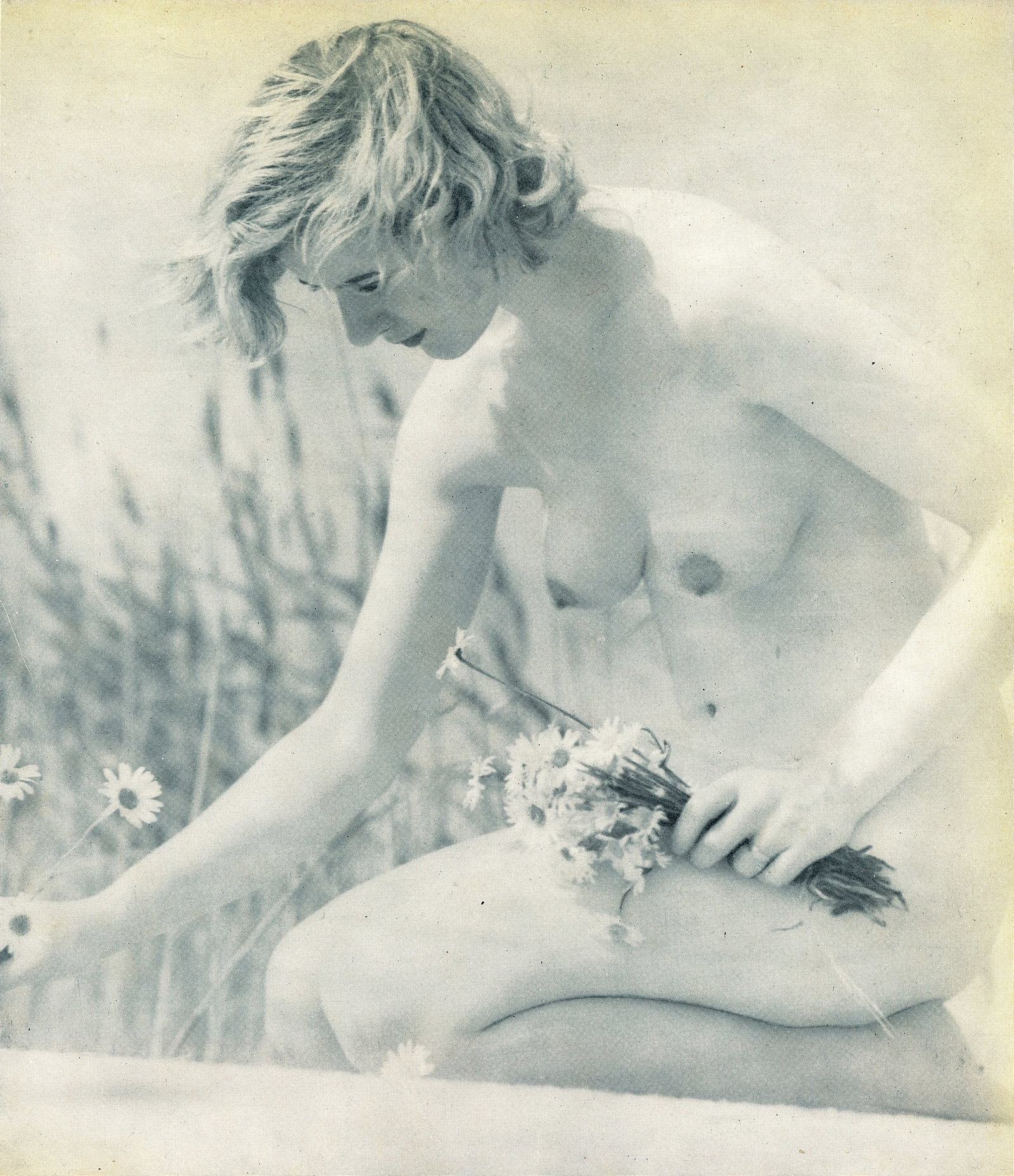 Nude by Andre Dienes. C1952: Nude by Andre de Dienes. (1913 - 1985). American-Hungarian photographer famous for nude photography and photographs of a young Marilyn Monroe. 9.5 x 8 in. Reverse: 8.25 x 8 in.