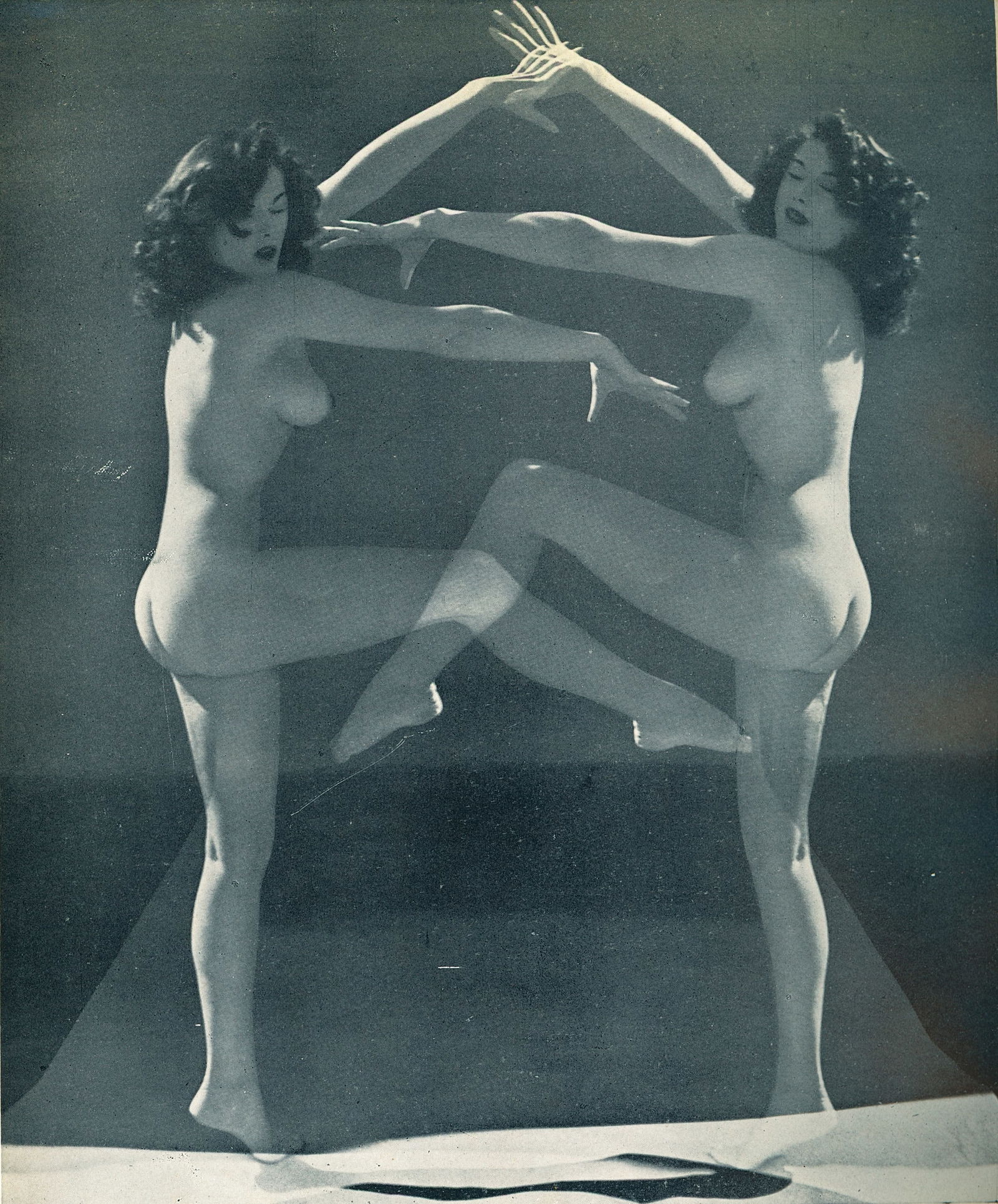 Nude by Andre Dienes. C1952: Nude by Andre de Dienes. (1913 - 1985). American-Hungarian photographer famous for nude photography and photographs of a young Marilyn Monroe. 9.5 x 7.75 in. Reverse: 9.5 x 7.75 in.