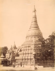 BURMA. Golden Pagoda in the King's Bazaar at Shwedagon, Rangoon, Burma. C1880.