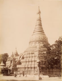 BURMA. Golden Pagoda in the King’s Bazaar, Shwe Dagon, Burma. C1880