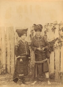 BURMA. Native Azi Women, Kachin Tribe by Felice Beato. C1887