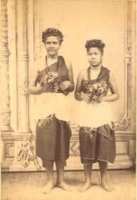 FIJI. Girls holding Flowers. C1880