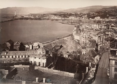 ITALY. Panorama of Genoa. C1880