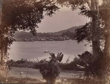 MALAYASIA. View of the Harbour in Penang. C1870