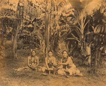 SAMOA. Samoan Women making Kava, c1893