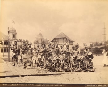 U.S.A. South Sea Islanders with War Clubs. C1894